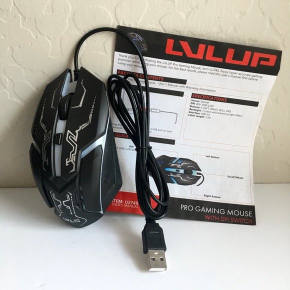 LVLUP LU745 PRO Computer Gaming Kit Headphones, Mouse, Keyboard Bundle Set - Picture 10 of 16